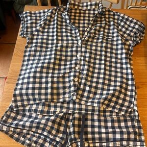 Jigsaw Navy and Cream Checkered Pajama Set
